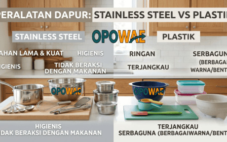 peralatan dapur stainless steel vs plastik