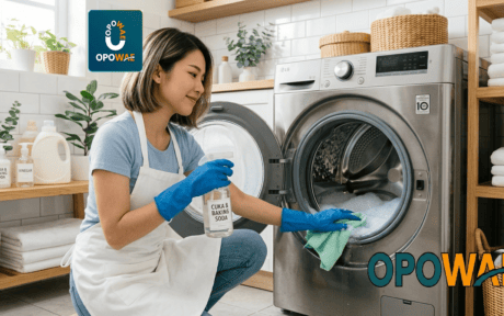 cara membersihkan mesin cuci pintu depan
